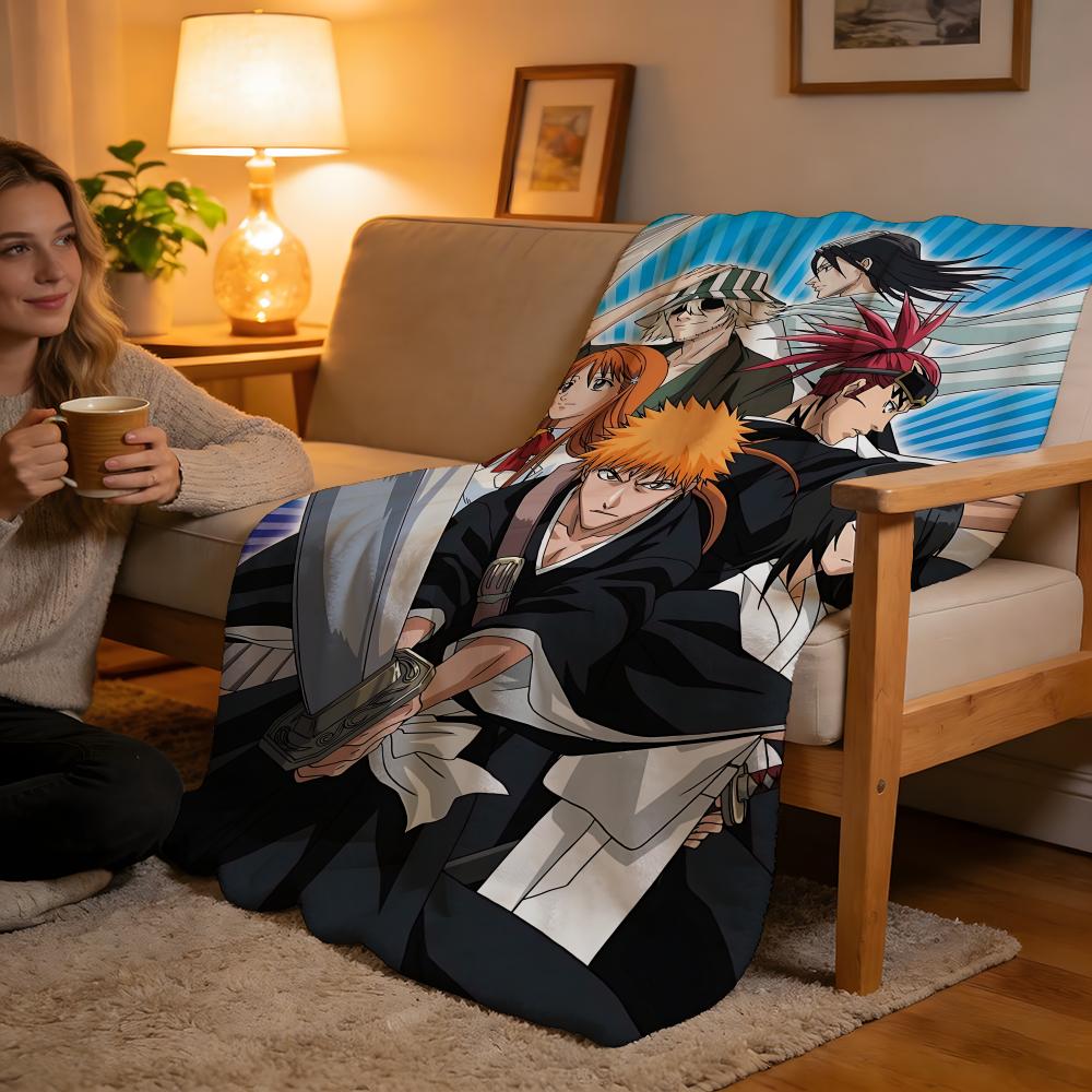 BLEACH Classic Animation Throw High-Density Short Plush Blanket Soft For Sofa Air-Con Room.