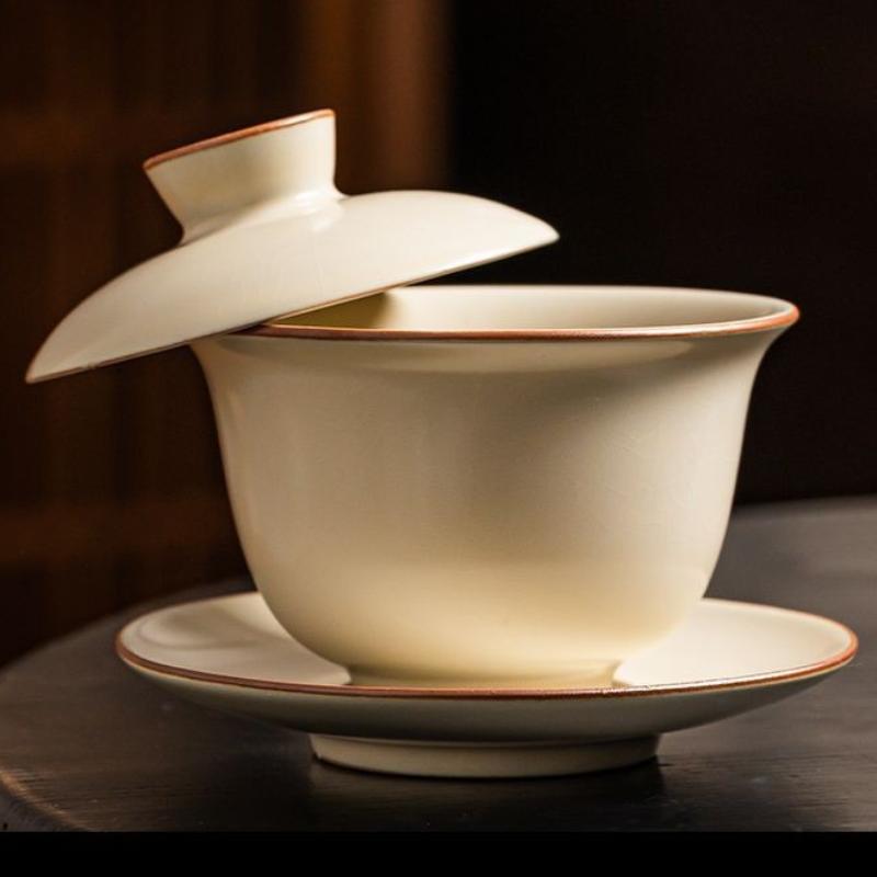 1 шт. Сине-белая пиала гайвань руской печи, трехпредметная, чашка для чая, китайский стиль, пиала для приготовления чая гунфу