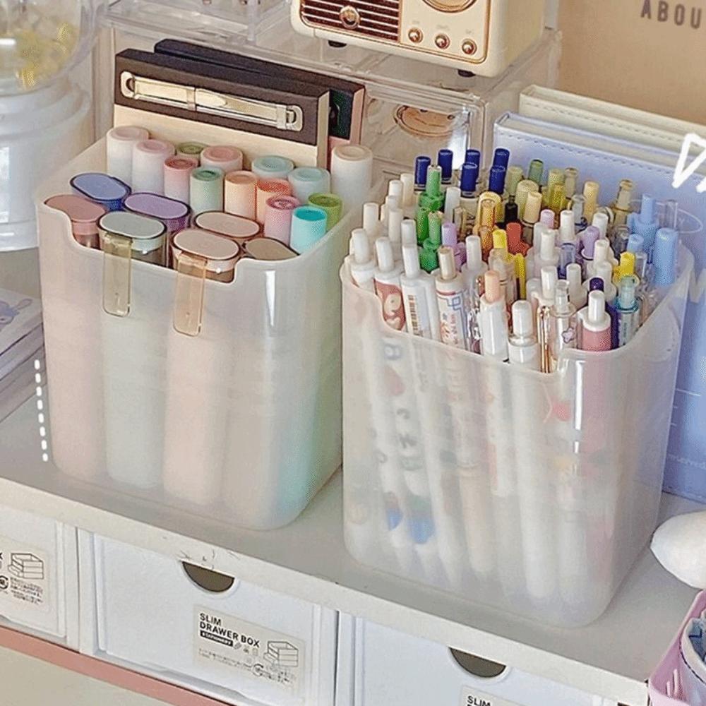 Large Capacity Pencil Storage Box INS Style Storage Bucket Korean Desk Pen Holder School