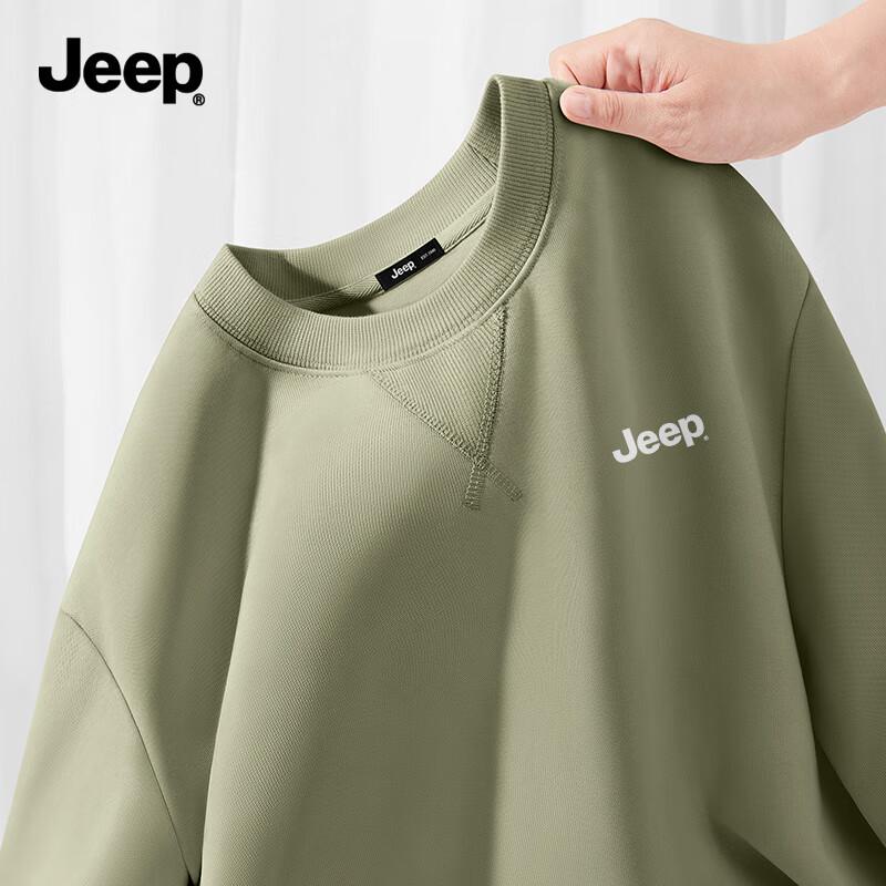 Jeep Мужской свитшот с круглым вырезом, тяжелый вес, свободный крой