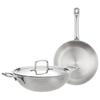 Triply Stainless Steel 2 Piece Cookware Set (Kadhai/Wok with Lid-24 Cm, Fry Pan-24 Cm) Induction and Gas Stove Compatible | Dishwasher Safe (Silver)