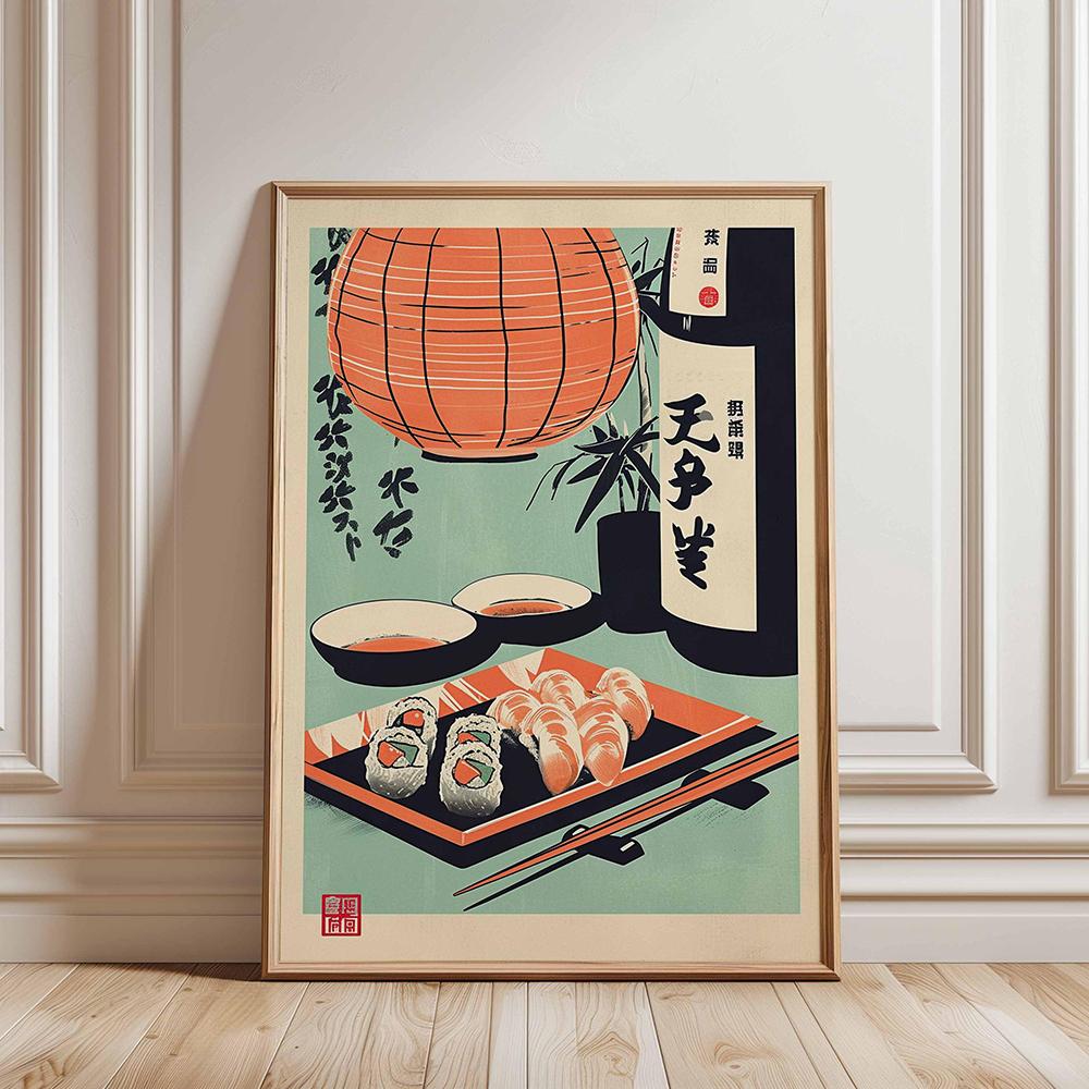 Retro Japanese Sushi Bar Poster Kitchen Food Posters and Picture Canvas Print Painting Dining Room Wall Decor Home Mural Cuadros