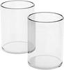 NIUBEE Pen Holder 2 Pieces Clear Acrylic Round Pencil Case Clear Storage Box for Daily Life Office Stationery, Office, Students'