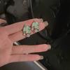 Серьги-гвоздики с жемчугом и масляной живописью 'Сад Моне' - Роскошные жемчужные гвоздики с дизайном в стиле масляной живописи, с нишевым, высококлассным ощущением.