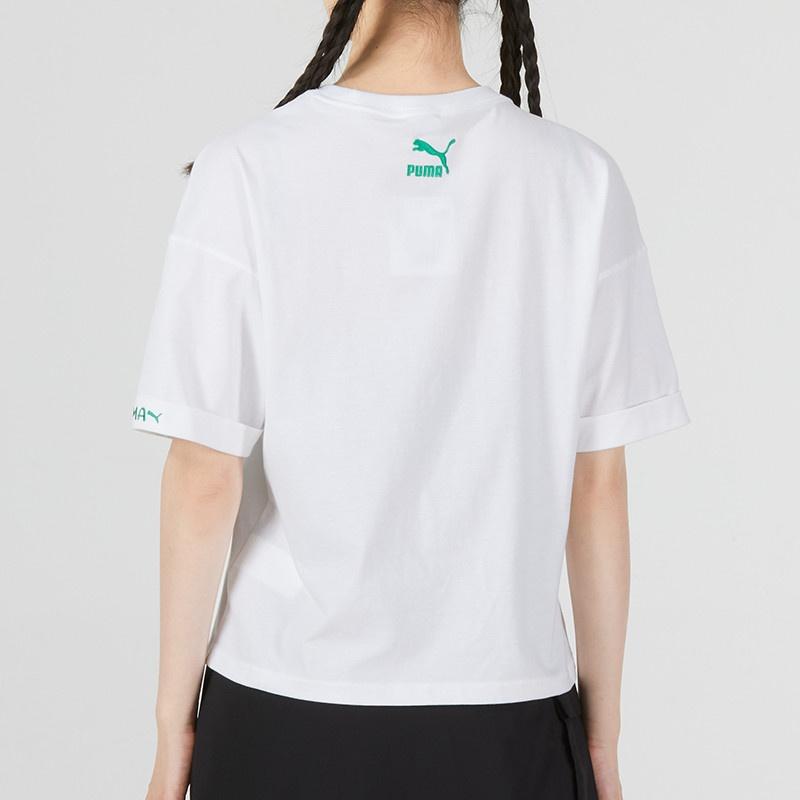 PUMA Drop Shoulder Sleeve T Shirt Women's White 536730-02