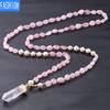 Gold Plated Natural White Crystal Pendant Powder Crystal Tianhe Stone Opal Mixed With Pearl Necklace