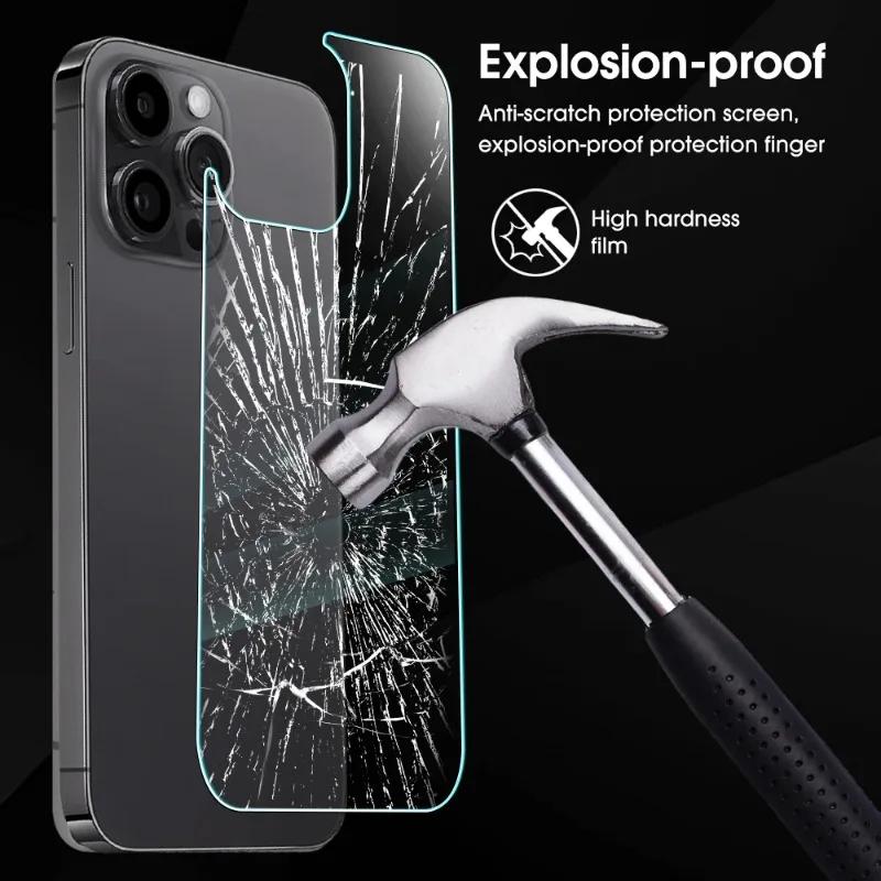 Для iPhone 16/16 Plus/16 Pro/16 ProMax Закаленное Стекло Защитная Пленка для Экрана HD Clear Полное Покрытие Защитная Пленка для Задней Панели и Объектива Камеры