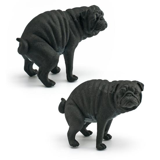 Имитация модели собаки ПВХ Спящий Какающий Мопс Сиба Фигурка Статуэтка Скульптура Украшение для дома офиса рабочего стола Детская образовательная игрушка-животное