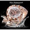 Forsining Ladies Fashion Leisure Rhinestone Hollow Mechanical Waterproof Automatic Mechanical Watch GMT1169-8-A