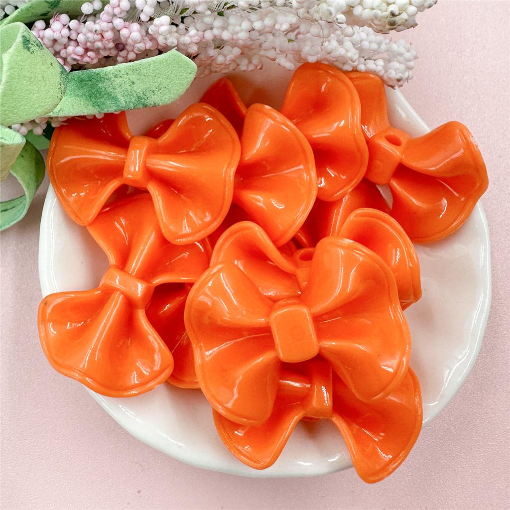 Мультяшные ожерелья, ювелирные изделия, маркировка для сережек 31,5*23,4 мм, большие бусины в форме банта, акрил, сделай сам, материалы для ручной работы, мода, 10 шт., аксессуары