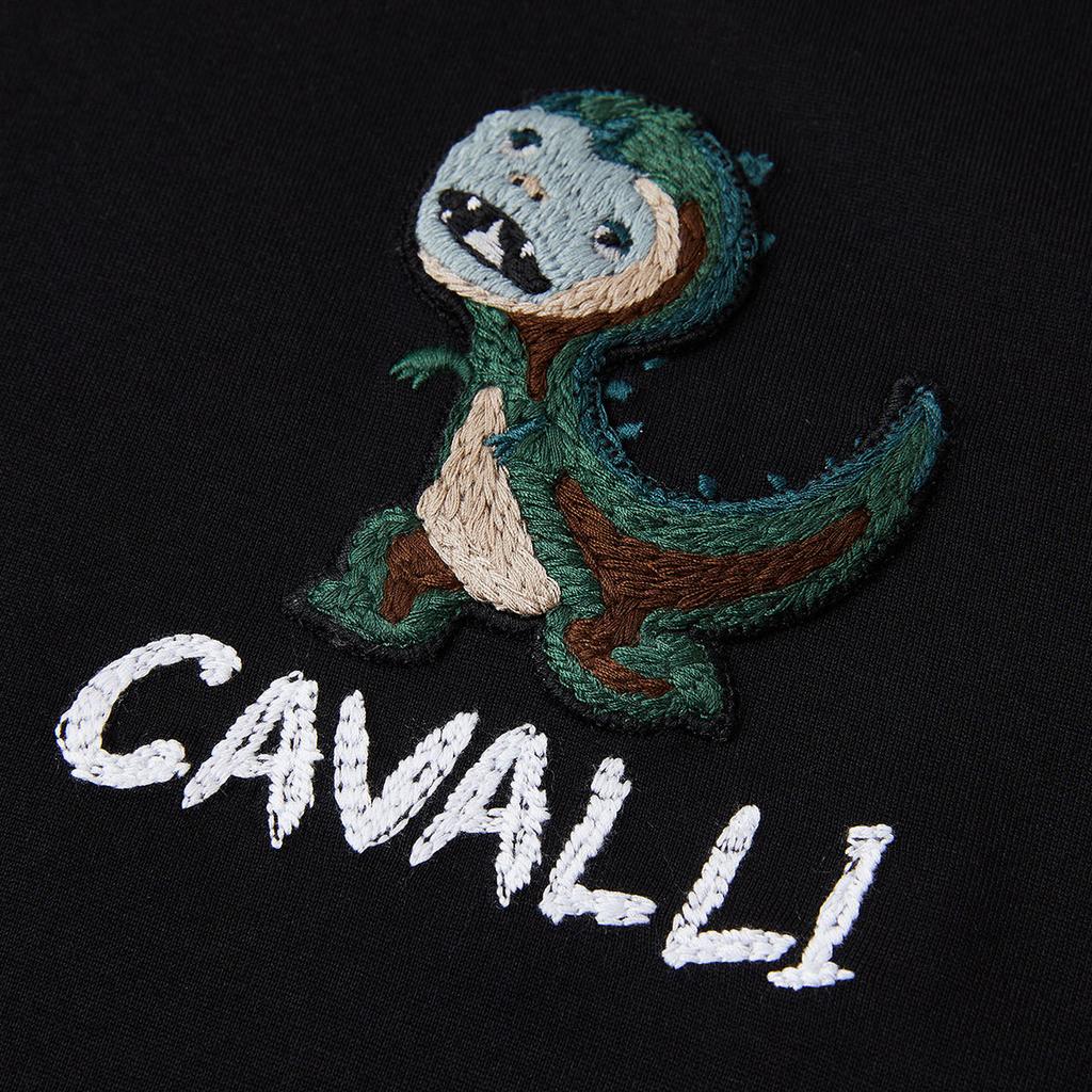 [Skin friendly and comfortable cartoon pattern] Spring and summer exquisite embroidery daily versatile men's round neck short sleeved T-shirt