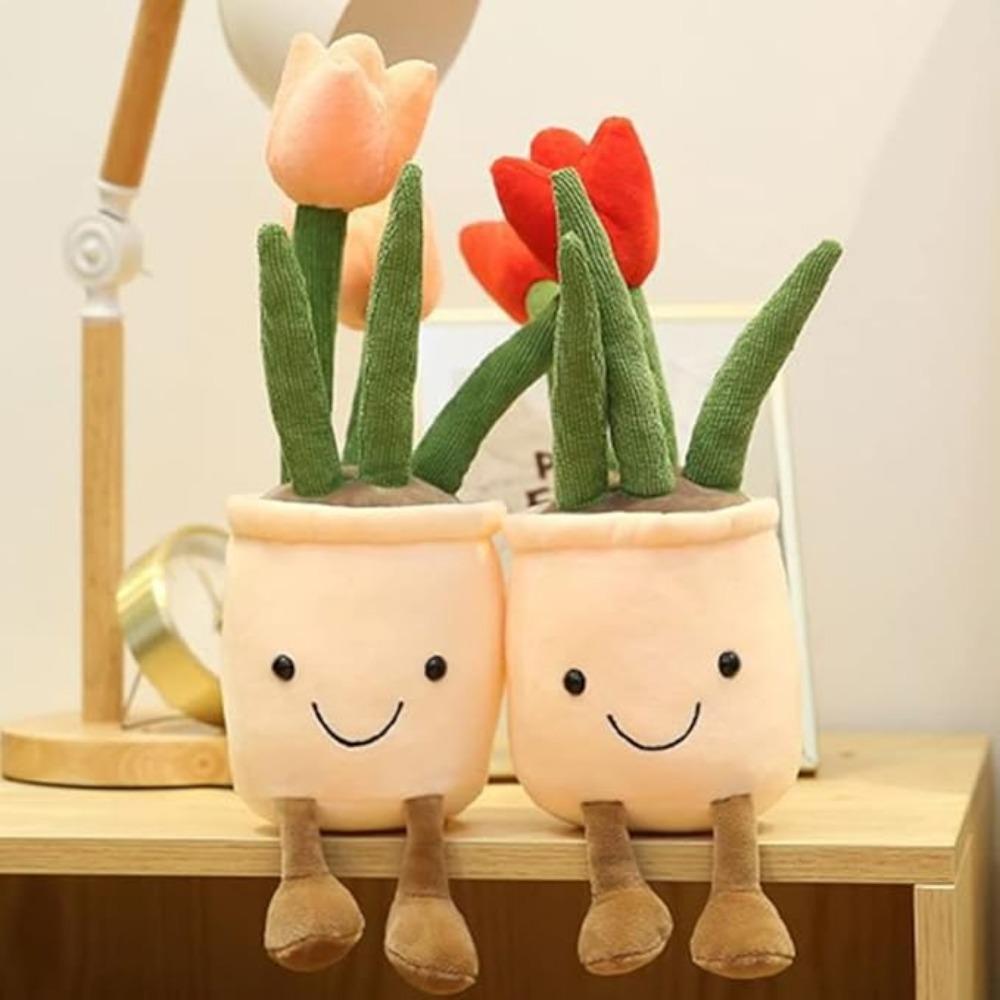 Тюльпан плюшевая игрушка суккулентные растения 35 см цветочный горшок мягкая плюшевая подушка украшение мягкая пушистая игрушка друг подушка многоцветная