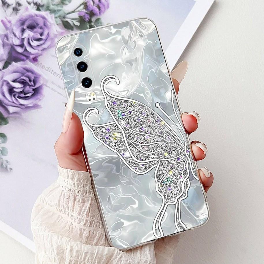 Case For Huawei P30 P 30 Pro Cover Popular Marble Butterfly Soft Slim Silicone Protective Shell For HuaweiP30 P30Pro Phone Cover
