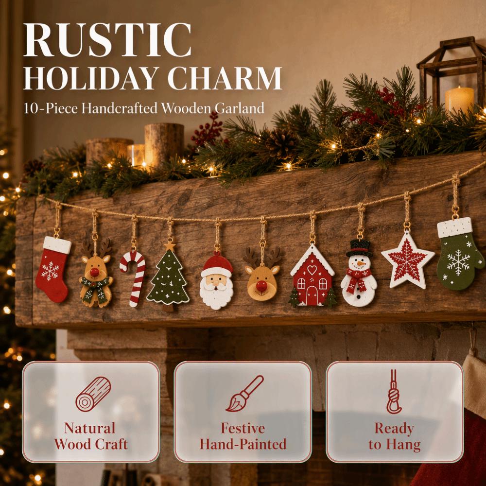 10Pcs Santa Claus Christmas Hanging Ornaments Candy Cane Wall Party Holiday Decorations Winter