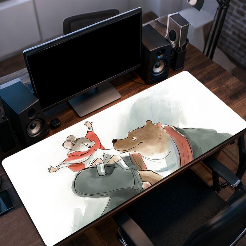 Ernest & Celestine Cartoon Mouse Pad, Large Gaming Desk Mat, Non-slip XXL Mousepad for Laptop & Tablet, Mini PC Playmat with Stitched Edges