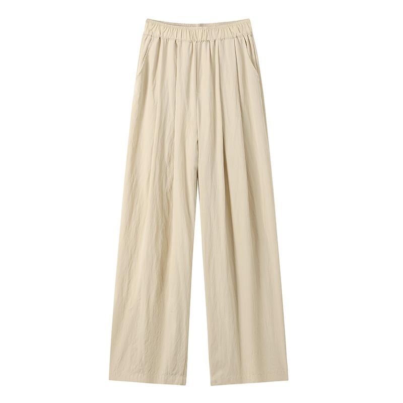 Широкие брюки из ледяного шелка, женские летние брюки с высокой талией, повседневные брюки Yamamoto в японском стиле, повседневные брюки из хлопка и льна