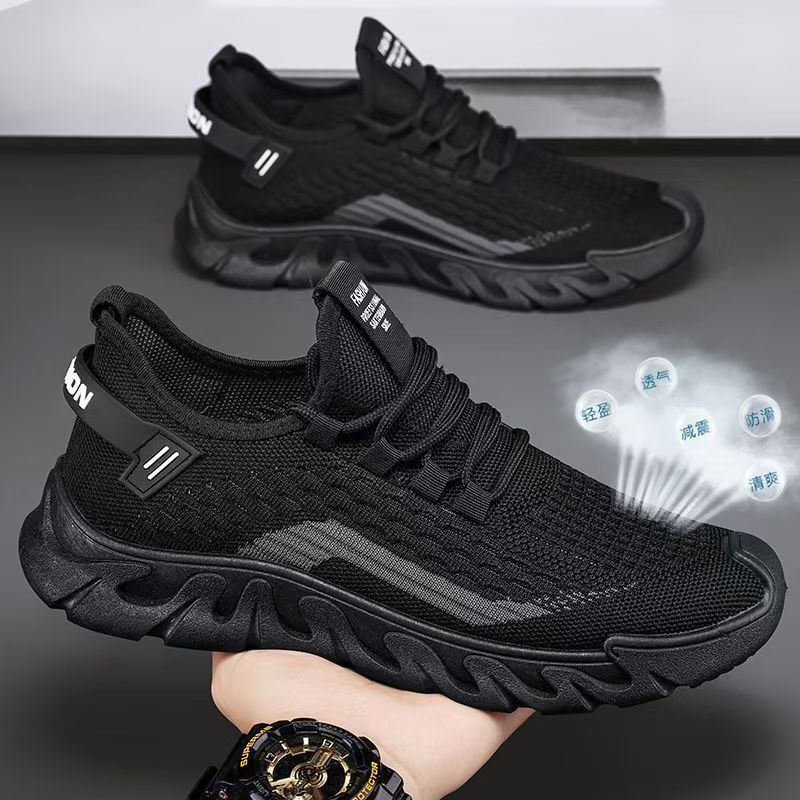 Versatile sports shoes casual shoes running shoes flying woven mesh breathable new men's shoes comfortable men's lightweight spring and summer