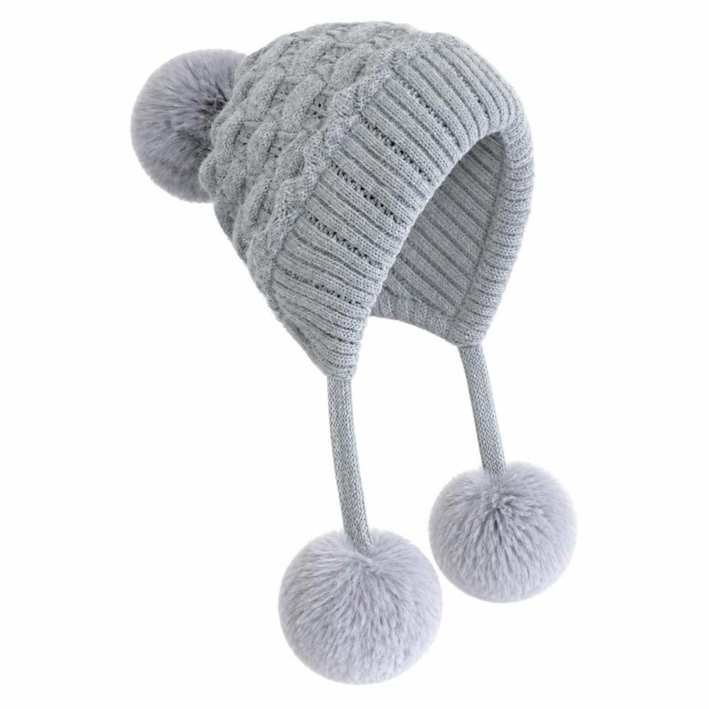Warm Lining Pullover Cap Pom Pom Ball Woolen Hat New Beanie Hat Women