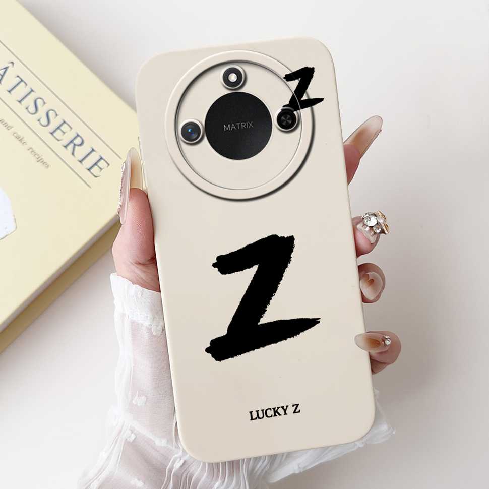 Protective Cases For Huawei Honor X60 5G 6.8"Case Fashion Style Letter A-Z Soft Silicone Cover For Honor x60 X60 BRC-AN00 Bumper