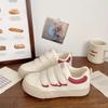 Popular Velcro Thick Baseplate Shoes Women's Autumn 2025 New Versatile Chic Niche Round Head Student White Shoes