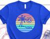 Tropical Island Shirt, Palm Trees Sunset Shirt, Summer Holiday Tshirt, Beach Shirt, Hawaii Holiday T shirt, Palm Beach Shirt