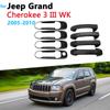Черный чехол для внешней дверной ручки из углеродного волокна для Jeep Grand Cherokee 3 III WK 2005 ~ 2010, детали для стайлинга автомобилей, аксессуары