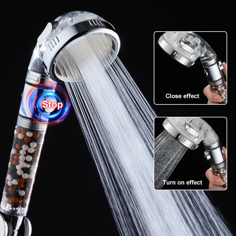 3 режима Регулируемая насадка для душа высокого давления Сменный фильтр SPA Насадка для душа Экономия воды с кнопкой переключения Душ ZH