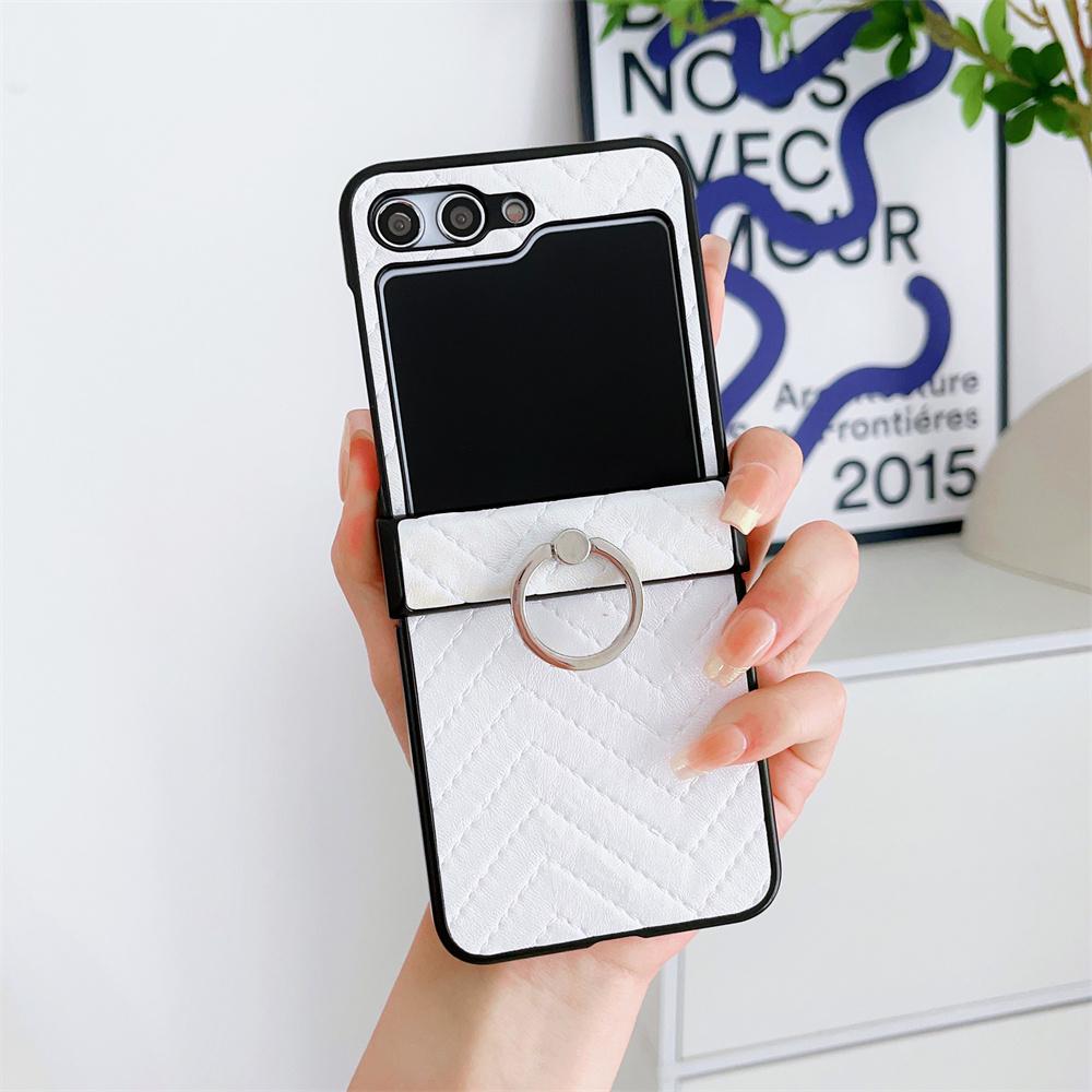 Gradient Leather Colorful Case for Samsung Galaxy Z Flip 4 3 flip G Ring Holder Bracket Shockproof Cover for Samsung ZFlip4
