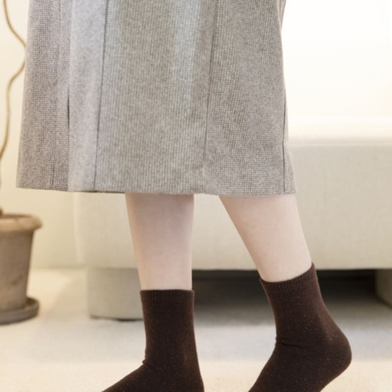 SNOOZY Lambswool Gradient Socks - Brown