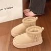 Модные новые нескользящие зимние женские ботинки женские ботильоны на открытом воздухе 2024 горячая распродажа теплые короткие плюшевые уличные женские туфли с круглым носком