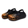Crocs Классические клоги EVA брызги краски нишевые состаренные ощущение наступания подарочная коробка модель дырочные туфли для мужчин и женщин черные оранжевые