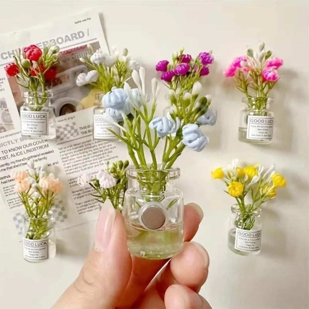 8pcs Mini Small Vase Magnets Cute Fun Refrigerator Accessories Refrigerator Magnets Holiday Gift