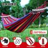 Portable Outdoor Hammock Kids Adults Durable Canvas Fabric With Anti-Roll Design Camping Hiking Garden Relaxation