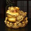 Wealth Attract Zhaocai Copper Gold Toad Ornament Three Legged Toad Office Decoration Living Room Wine Cabinet Craft Opening Gift