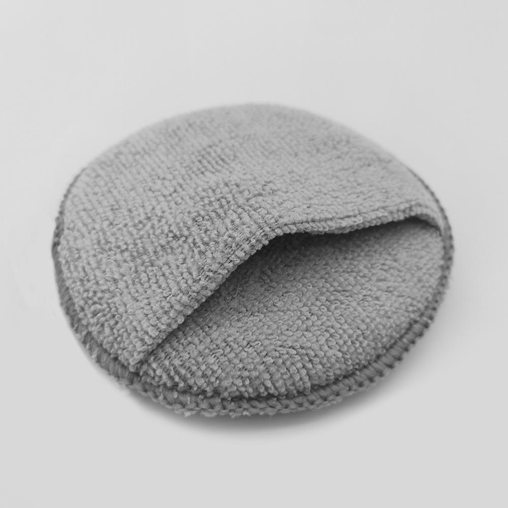 1 шт., 5 дюймов, круглая карманная губка из микрофибры для ухода за автомобилем, авто аппликатор для воска, подушка для детализации автомобиля, ручная полировальная накладка, инструмент для полировки автомобиля
