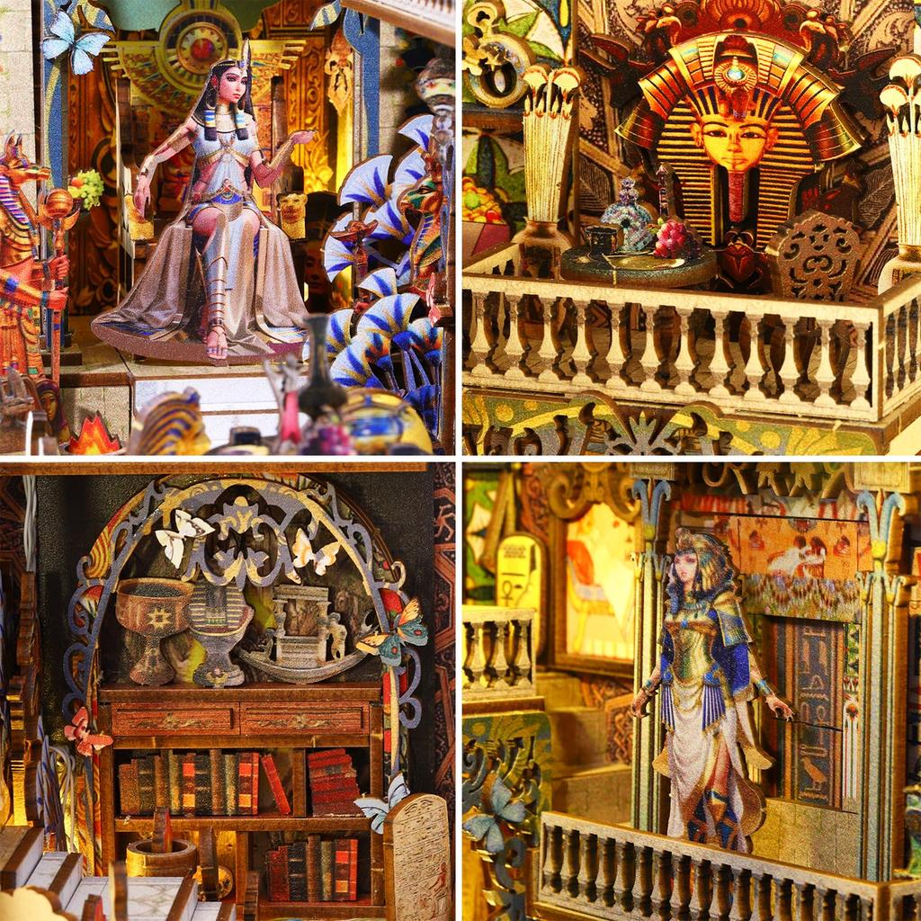 Spilay Booknook Миниатюрный кукольный домик Комплект для книг Подставка для книг Украшение кукольного домика DIY Поделка своими руками Деревянный подарочный кукольный домик для начинающих - День рождения,