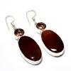Bloodstone Morganite Gemstone 925 Silver Plated Jewelry Earring 2.08"