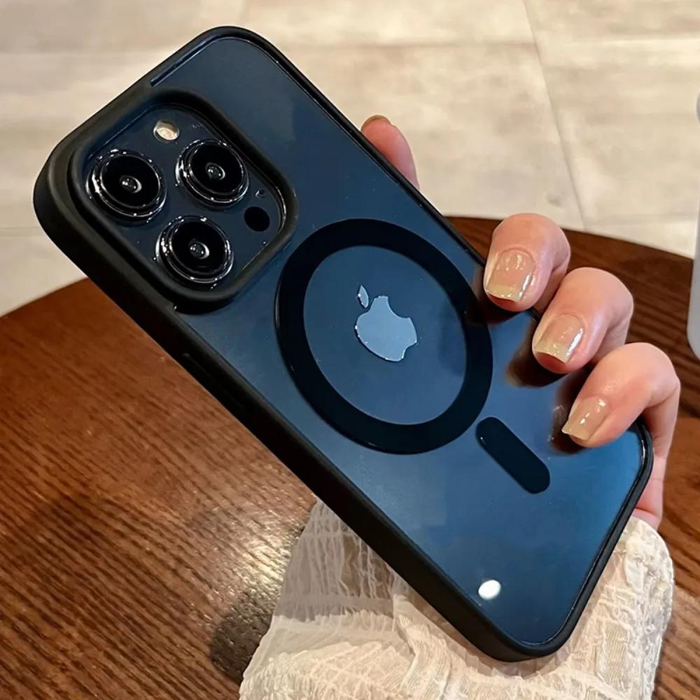 Новый розовый прозрачный акриловый чехол для iPhone 17 16 15 14 11 Pro Max 13 12 Mini Жесткий Противоударный Мощный Магнитный Чехол Magsafe