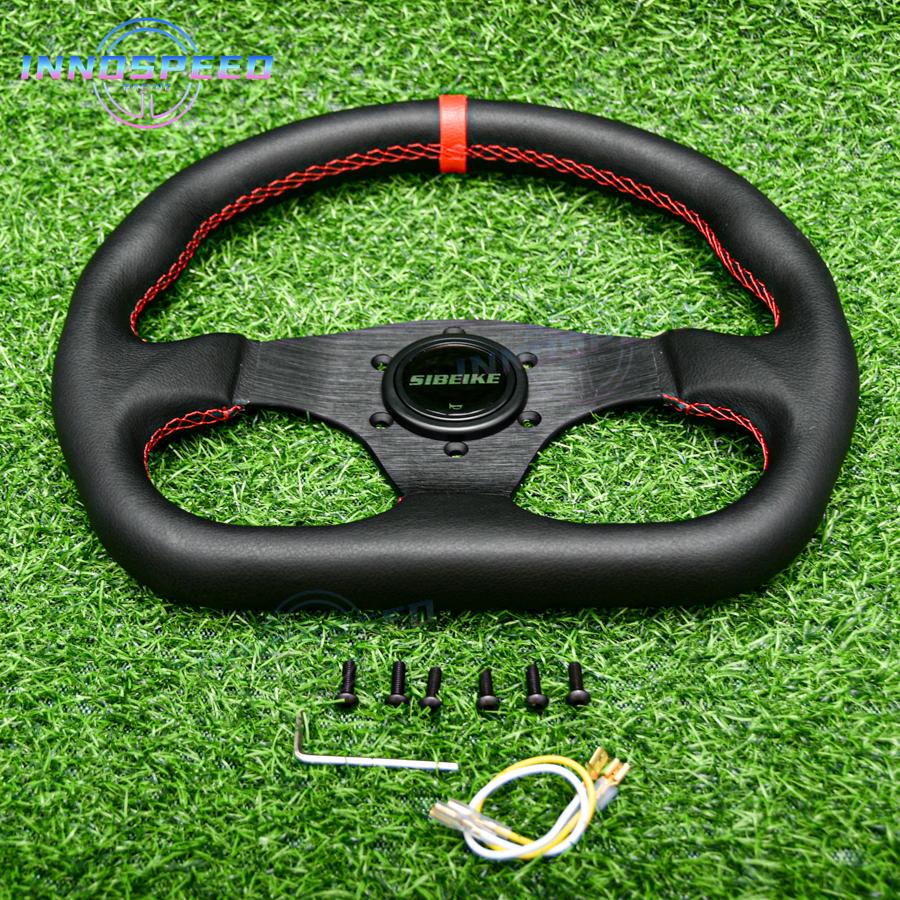 13inch Universal D Shape Racing Leather Flat Sim Sport Steering Wheel for Game Car Accessories