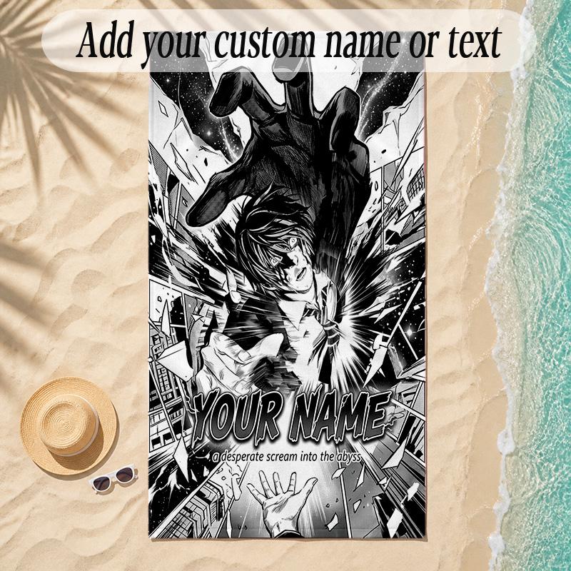 Beach TowelDeath Note Custom Name Text Personalized Soft Towel for Beach Pool Indoor Home Decor Gift