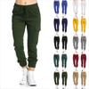 Solid Jogger Women's Cargo Pants Multi-Pocket Drawstring Elastic Waist Women Sports Pants Streetwear Casual Long Pant