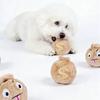 Fluffy Pet Plush Squeak Ball Money Bag Shape Bite Resistant Dog Elastic Ball Cartoon Pattern Pet Interactive Ball Pet Supplies