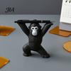 Stress Relief Desk Toy 3D Printed Gorilla Pen Holder, Funny Figurine, Resin Accessories Minimalist Black Ornaments for Office Home Study Handheld