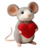 Handmade Felt Mouse Ornaments Mini Size Valentines Day Decor  Anniversary Gift