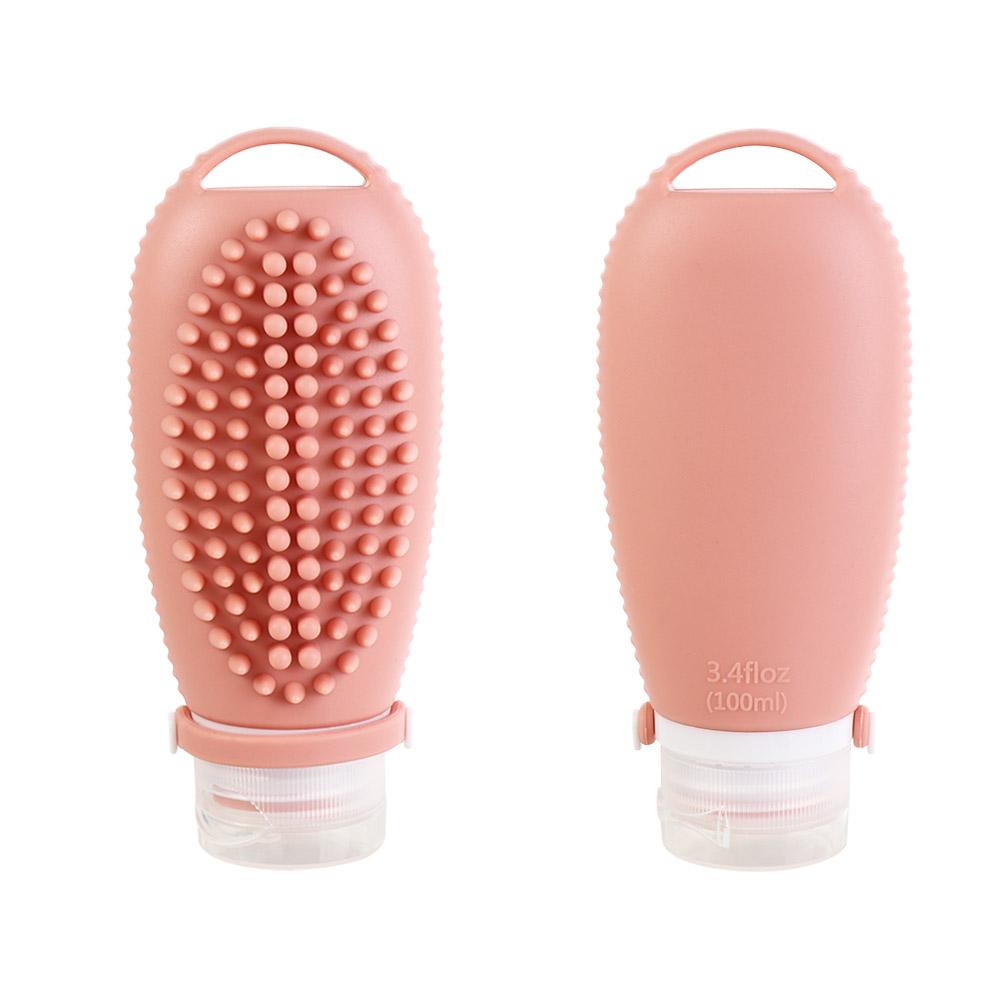 Заправляемая бутылка силиконовая массажная щетка удобная для путешествий дорожная бутылка для шампуня для женщин