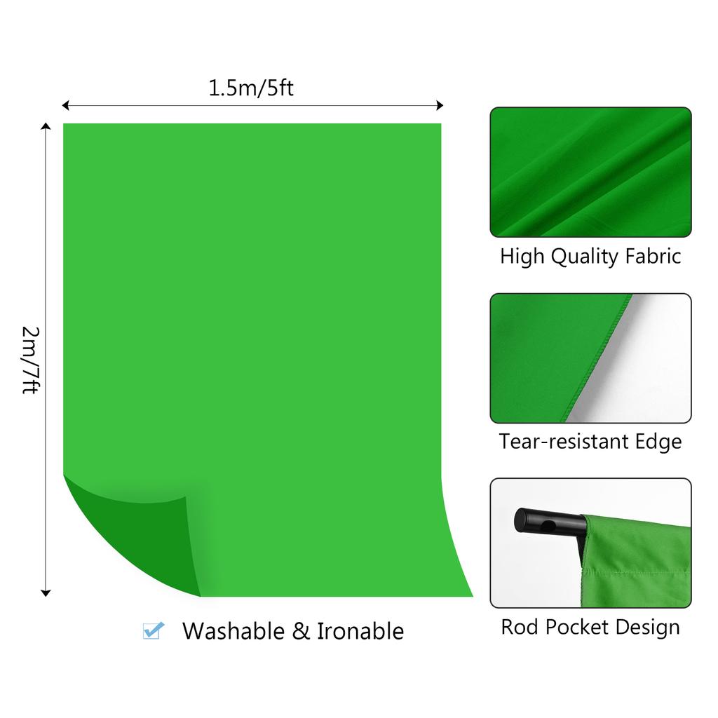 5x7ft Solid Color Backdrop Photography Kit with 5x7ft T Shaped Background Adjustable Stand 5 Spring Clamps
