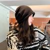 Drawstring Baggy Slouchy Beanie Bonnet For Women Autumn Winter Ear Keep Warm Skullies Cap Fashion Girl Kint Woolen Hat