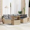 VidaXL 6-Piece Garden Sofa Set with Beige Cushions In Poly Rattan 3358576