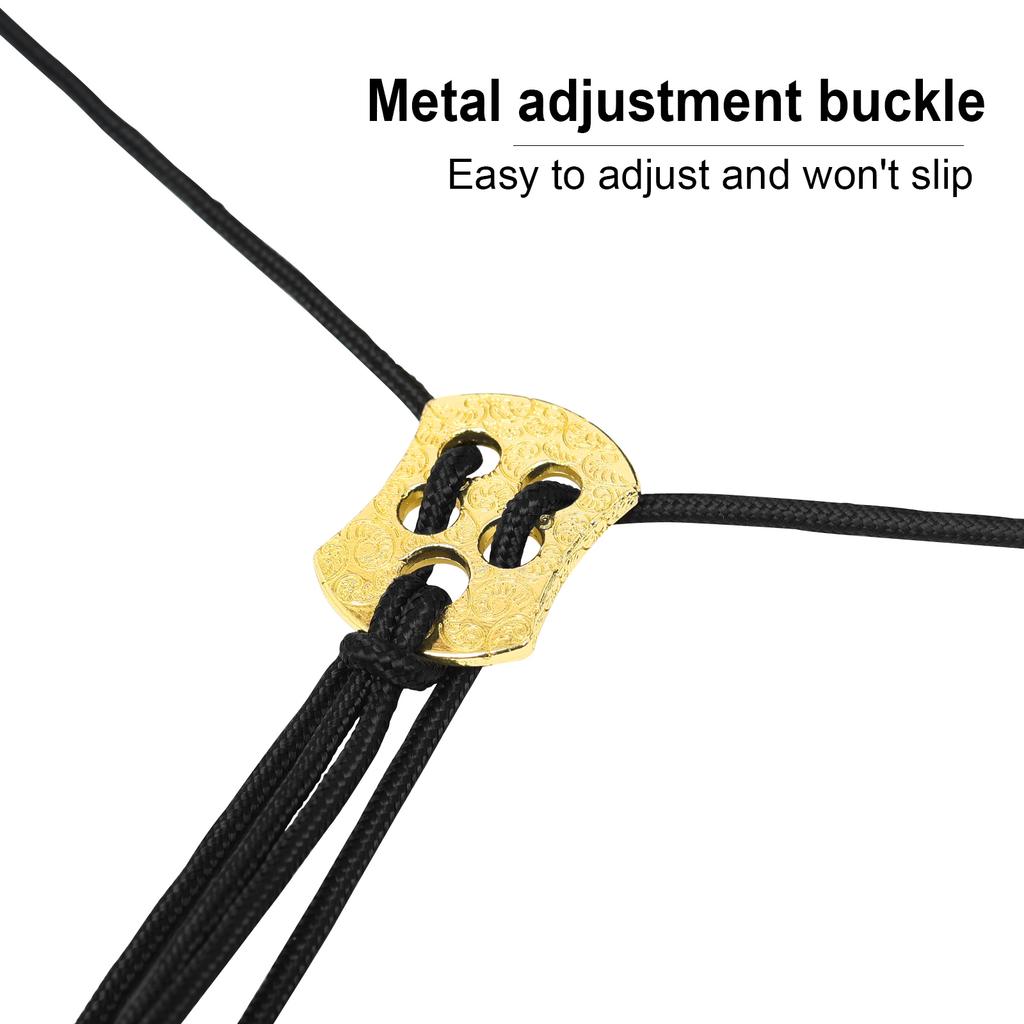 Saxophone Strap Sax Black Leather Shoulder Strap Belt for Alto/Tenor/Soprano Saxophone Wind Instrument Accessories