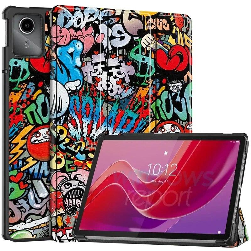 Кожаные чехлы для Lenovo Tab M11 Xiaoxin Pad 2024, чехол 11 дюймов, тройная складная подставка, умный чехол для планшета Lenovo Tab M11, противоударный чехол